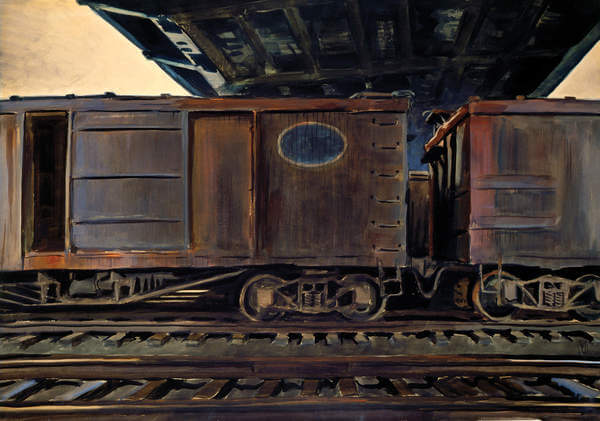 Freight Cars Under a Bridge- 1933